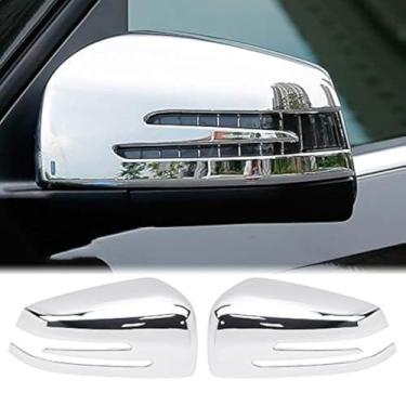 Imagem de Dreamseek Capa de espelho retrovisor lateral compatível com Mercedes Benz GLA CLA GLK A B C E Class X156 X204 C117 W212 W176 W246 W204 Acabamento cromado externo protetor de tampas de decoração