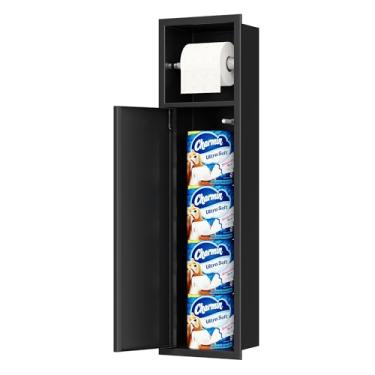 Imagem de Qeke Suporte de papel higiênico embutido, aço inoxidável SUS304, à prova de ferrugem, c...