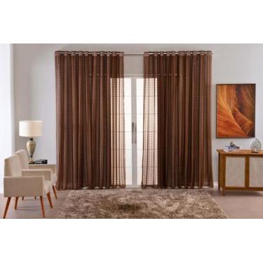 Imagem de Cortina Voal Xadrez Charm Sala Quarto Decoraçao 6,00X2,80 - Bf Confecc