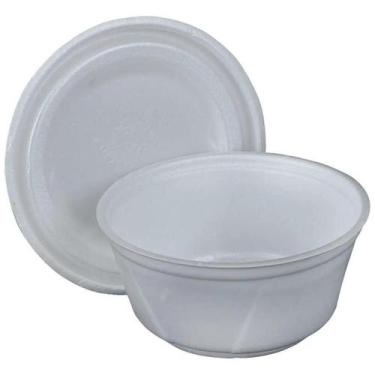 Imagem de 100 Cumbuca Pote Isopor Com Tampa Mr200 200Ml Ultra (2Pct)