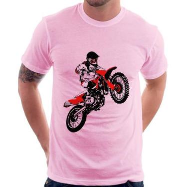 Imagem de Camiseta Motocross Jump Vermelha - Foca na Moda, Rosa bebê, M
