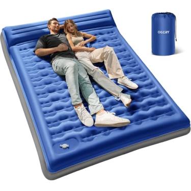 Imagem de OGERY Almofada de dormir para acampamento, almofada de dormir reforçada extra grossa de 15 cm com travesseiros e bomba de pé embutida, tapete de colchão de ar ultraleve autoinflável para equipamentos