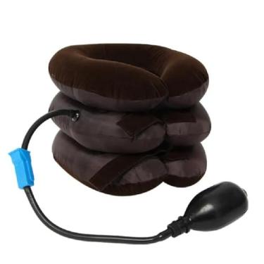 Imagem de SUPORTE PESCOCO COLAR CERVICAL ALMOFADA INFLAVEL VIAGEM TRAVESSEIRO PROTETOR ALIVIO ORTOPEDICO DOR TRACAO VERTICAL EXTENSOR
