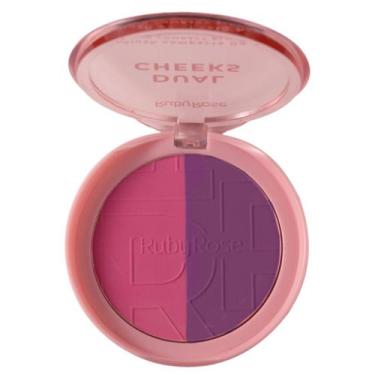 Imagem de Blush Compacto Duo Dual Cheeks Ruby Rose HBM03, Rosewood Plum