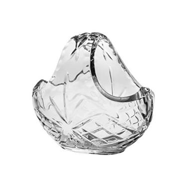 Imagem de Crystal Basket - Bowl - Hand Cut Crystal - Beautiful Accent Piece - for Nuts - Candies - 6" Long - Made in Europe - By Barski
