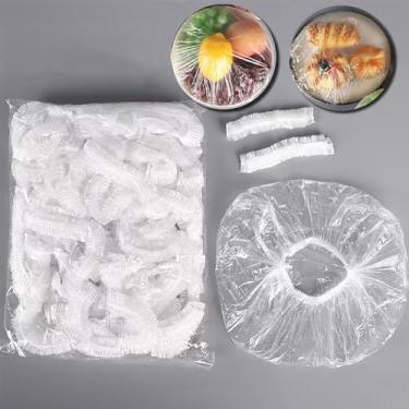 Imagem de 300 peças de tampas de tigela descartáveis, tampas de tigela descartáveis, bordas elásticas, embalagem de armazenamento flexível para recipientes de armazenamento, tampas de plástico para sacos