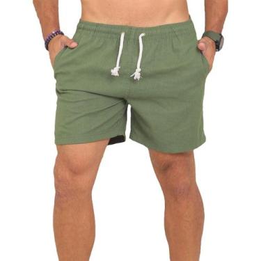 Imagem de Bermuda Short Masculino Mauricinho Linho Moderno Slim Verão - Nobreza 