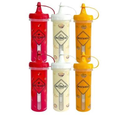 Imagem de Kit 6 Bisnaga Plastica Ketchup Mostarda E Maionese 250ml - PLASUTIL, M