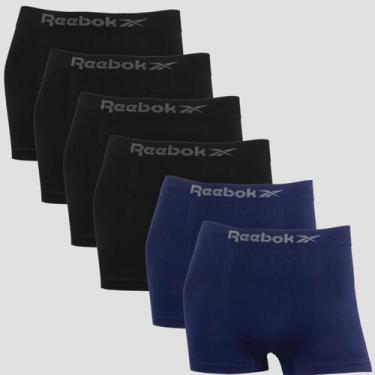 Imagem de Kit 6 Cuecas Boxer Masculina Reebok Original Lisa Premium, 4 preto, 2 