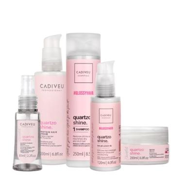 Imagem de Kit Cadiveu Professional Essentials Quartzo Shine Shampoo Máscara Pré Shampoo Óleo e Leave-in (5 produtos)