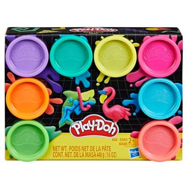 Imagem de Play-Doh Massinha de Modelar Infantil, Neon Colors - conjunto de massinha com 8 potes de massa de modelar em cores neon, para crianças a partir de 2 anos