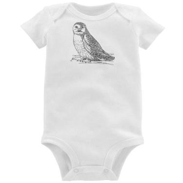 Imagem de Body Bebê Coruja Traços - Foca na Moda, Branco, M