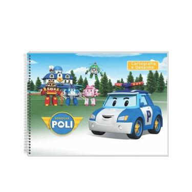 Imagem de Caderno Cartografia Desenho Robocar Poli 80F, Verde