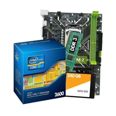 Imagem de Kit Upgrade Lga1155 Placa Mãe B75 + 8Gb Ddr3 + Ssd 240 Gb