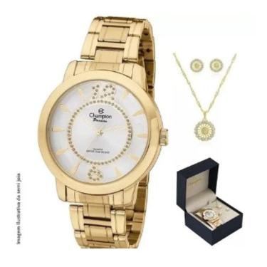Imagem de Kit Relogio Feminino Champion Ch24259d Com Semi Joia