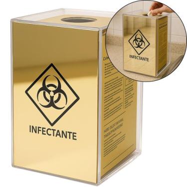 Imagem de Porta Caixa Coletora Descarpack 3L Parede Mesa Balcão Resíduos Infecta