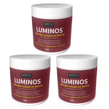 Imagem de Kit 3 Máscara Hidratante Luminos Banho De Verniz Brilho 500G - Biofios
