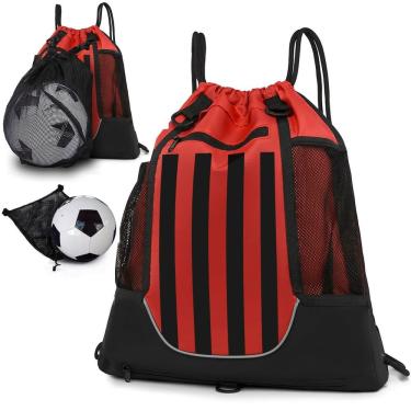 Imagem de Mochila STAY GENT Drawstring Basketball preta vermelha