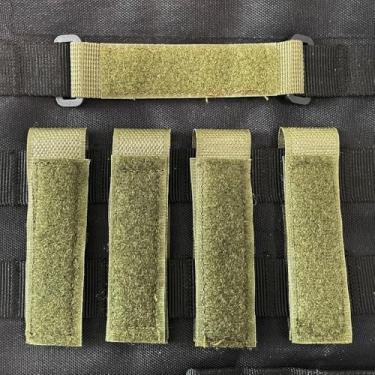 Imagem de LZBMIEF Molle Patch Panel Straps, adesivos táticos display board hook and loop patch DIY Molle acessório para mochila colete bolsa 7,6 cm emblemas de remendo de altura (verde militar)