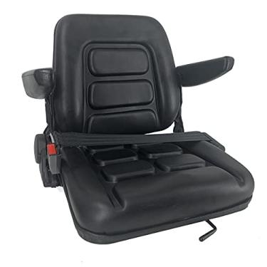 Imagem de YILIKISS Assento De Empilhadeira Ajustável Universal Com Cinto Segurança E Apoio Braço, Encosto Ajustável, Substituição Trator Para Trator, Escavadeira, Minicarregadeira, Retroescavadeira Manipulado