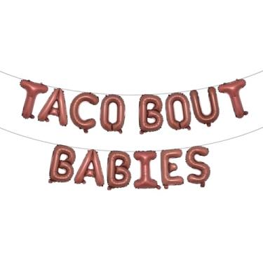 Imagem de Taco About A Baby Decorações Fiesta Decoração de Chá de Bebê Balões Gêmeos Mexicanos para Chá de Bebê Taco Bout Balões para Bebês Decoração de Revelação de Gênero (TACO BOUT BABIES Chocolate)