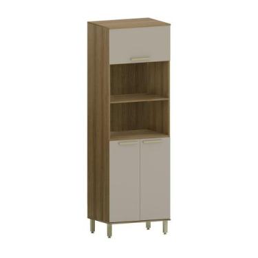 Imagem de Paneleiro 70cm 3 Portas com 2 Nichos para Microondas Isis Luciane Móve