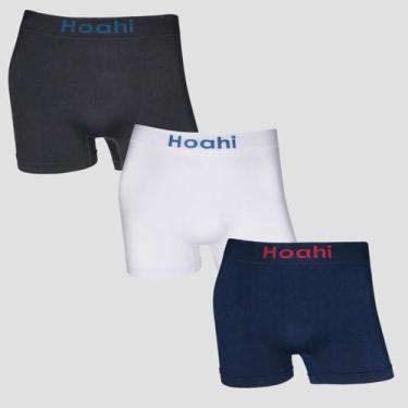 Imagem de Kit 3 Cuecas Boxer Lisa Masculina Sem Costura Poliamida - Hoahi, 1 bra