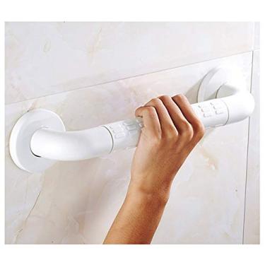 Imagem de XNXWDZ Corrimão de chuveiro de parede de banheiro para deficientes, corrimão de segurança, aço inoxidável adequado para idosos e crianças (branco 38 cm)
