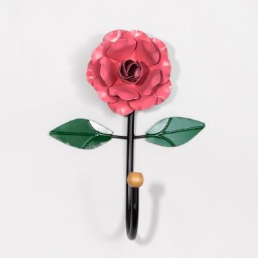 Imagem de Cabideiro de Parede Cabide Para Toalha 1 Gancho Flor Rosa