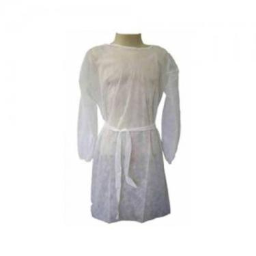 Imagem de Avental tnt manga longa com cinto branco - Lagrotta azzurra