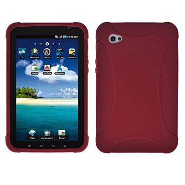 Imagem de Amzer Capa de gel de pele de silicone para Samsung GALAXY Tab P1000 - vermelho marrom