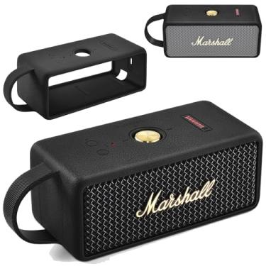 Imagem de Ferbao Capa de silicone para Marshall Emberton III, capa protetora para alto-falante portátil Bluetooth Marshall Emberton 3 (preto)