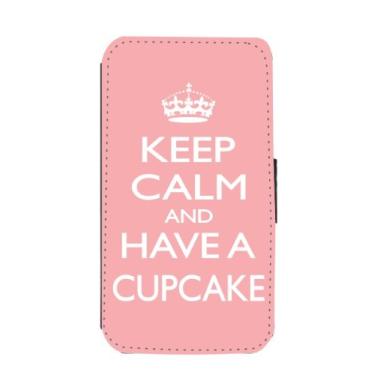 Imagem de Rikki Knight Keep Calm and have a Cupcake Pink Light Color Flip Wallet Case com aba magnética para Samsung Galaxy S3