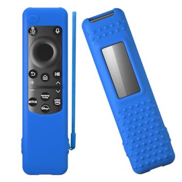 Imagem de Controle remoto solar Samsung Smart TV 2023 BN59-01432 BN59-01436B BN59-01392B TM2360E TM2360F Capa protetora de silicone com cordão (azul celeste)