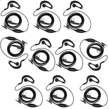 Imagem de Pacote com 10, fones de ouvido Walkie Talkie com microfone e botão PTT, conector de 2 pinos, fones de ouvido de rádio bidirecionais para Walkie Talkie Baofeng UV-5R UV-82 BF-F8HP Pxton PX888S, cabo