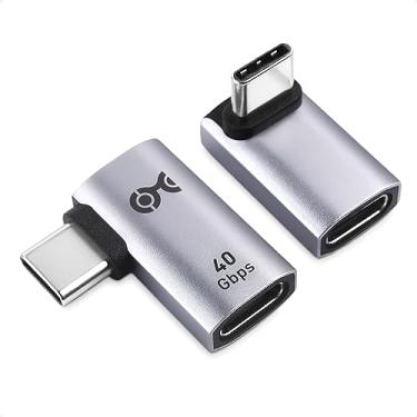 Imagem de Cable Matters Kit adaptador USB-C de ângulo reto de 40 Gbps (adaptador USB C de 90 graus) preto – compatível com Thunderbolt 4, USB4 e Thunderbolt 3