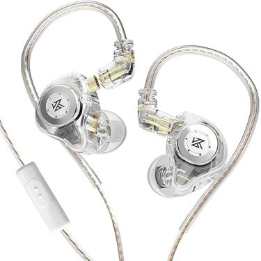 Imagem de KZ EDX PRO Fones de ouvido intra-auriculares IEMs estéreo graves com fio plugue de 3,5 mm e cabo destacável de 2 pinos, fones de ouvido intra-auriculares com isolamento de ruído com microfone para
