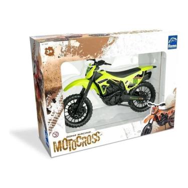 Imagem de Brinquedo Moto Motocross Racing Pneus De Borracha 34Cm Roma