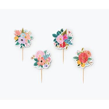 Imagem de RIFLE PAPER CO. Garden Party Cupcake Kit, 24 Assorted Liners in 2 Designs, 24 Assorted Double Sided Toppers in 6 Designs, Standard Cupcake Size, Full Color and Foil Stamped