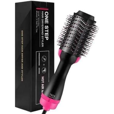 Imagem de Escova Eletrica Alisadora, Secadora, Modeladora, 3 in 1, 1200W, com Íons, Cerdas Mistas de Javali, Rotativa, 3 Velocidades, One Step, Legal, 110V