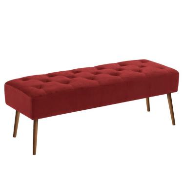 Imagem de Banco Estofado Rubi 1,20M Suede Azul Marinho - Inova Decor