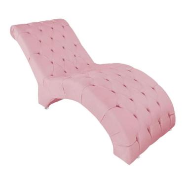 Imagem de Espreguiçadeira Estofada Relaxante Descanso Veludo Joana Cor:rosê