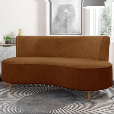Imagem de Sofá Living 2 Lugares 135cm Aang Pés Palito Bouclê Terra Cota G33 - Gran Belo