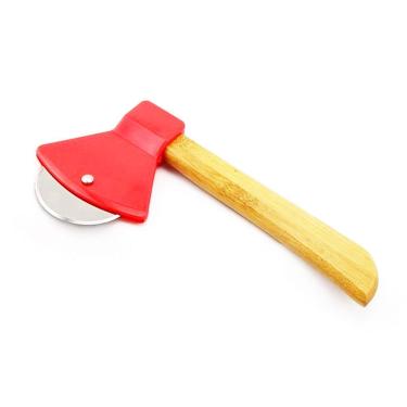Imagem de Cortador De Pizza Machado Machadinha Aço Inox Vermelho