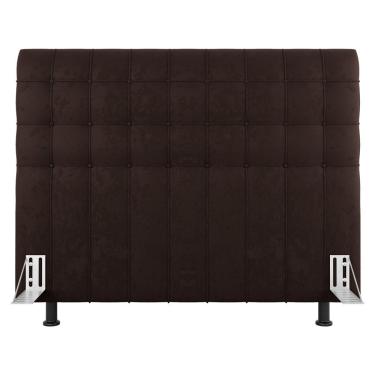 Imagem de Cabeceira Cama Box Casal King Size Dahlia 195Cm Com Frame Sintético Marrom - Abmaza