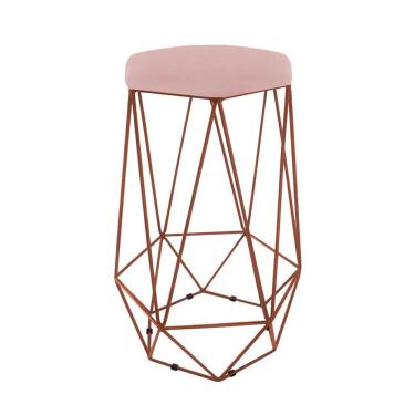 Imagem de Banqueta Decorativa Aramada Paris Base Em Bronze Dimartins rose