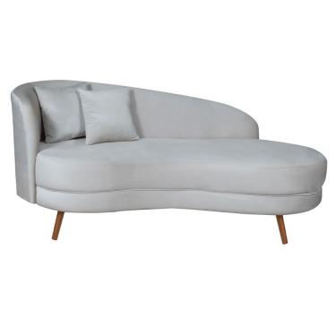 Imagem de Chaise Longue Divã Emili 160cm Shop Das Cabeceiras Bege Marfim