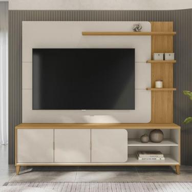 Imagem de Estante para TV Até 70 Polegadas Lyon 3 Portas Tauari/Off White - Pnr 