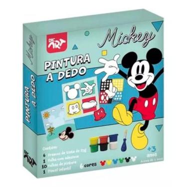 Imagem de Pintura A Dedo Mickey Mouse Tinta Pincel Infantil 18 Peças - DAC