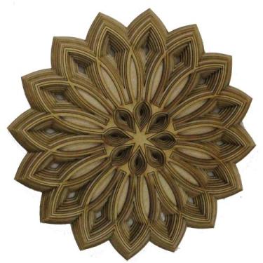 Imagem de Mandala Decorativa Ambiente Sala Quarto Marrom 65X65 38116 - Creatus